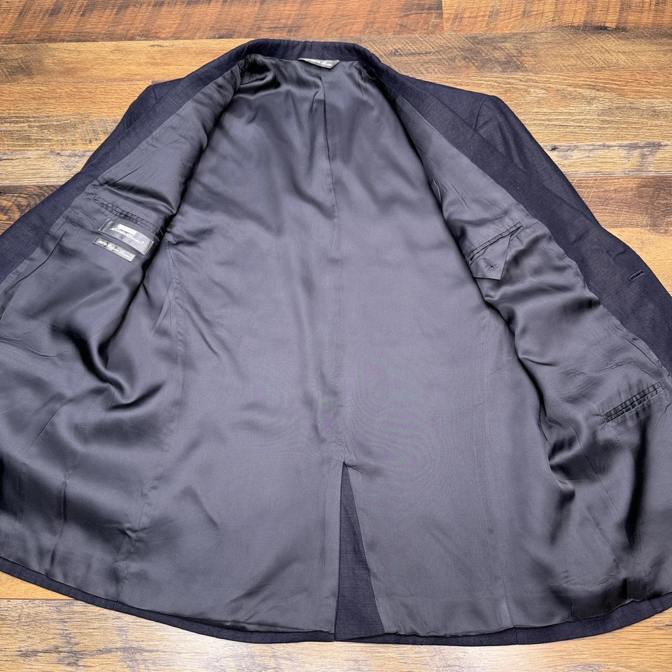 Vintage Eddie Bauer Linen Blazer 42R Blue Sport Coat - Image 3 of 4