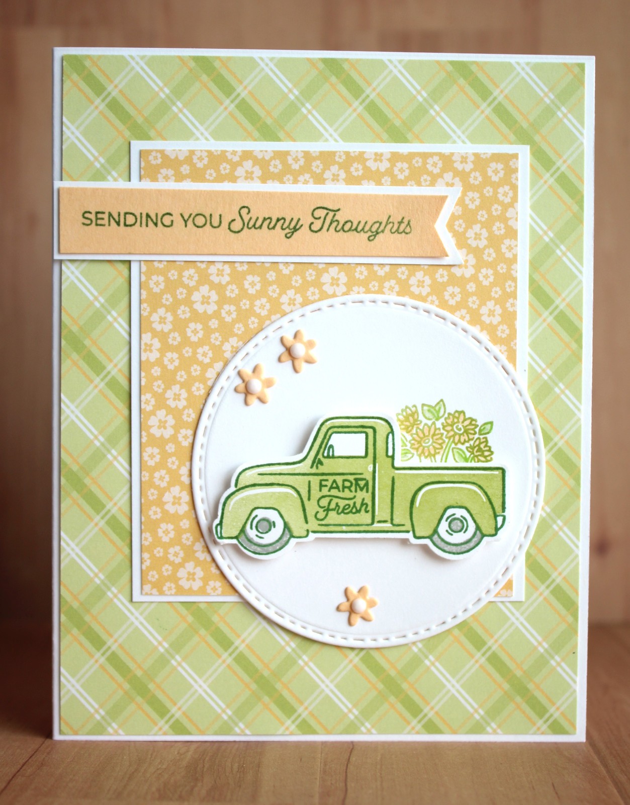 Handmade SENDING YOU SUNNY THOUGHTS card kit of 4 made w/ Stampin Up