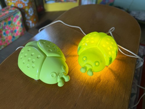 Vintage Y2K Ikea Green Bug Wall Lamp Night Light for Kid's Room
