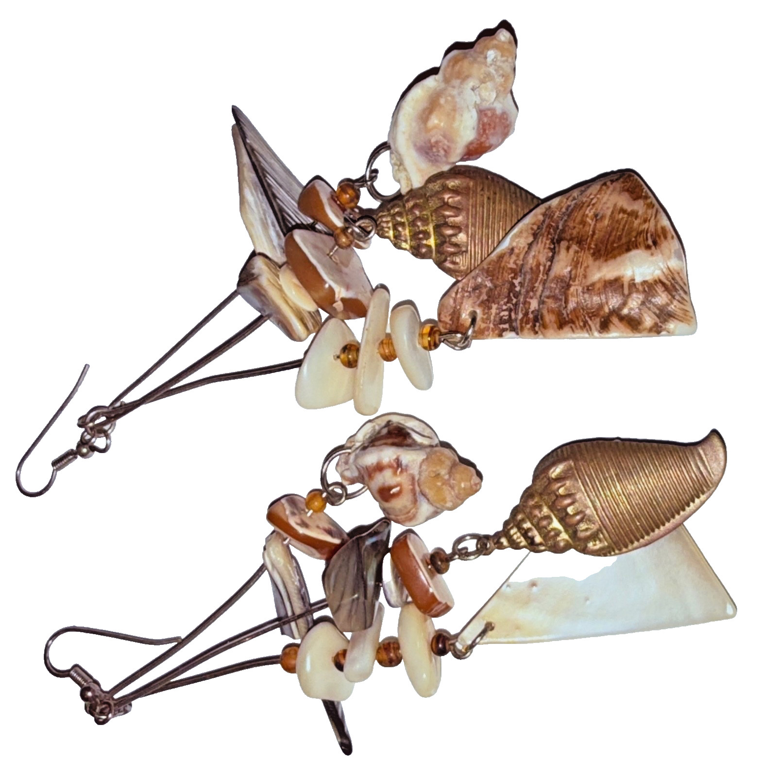 VINTAGE LARGE ARTISAN ASSORTED SHELL MODERNIST DA… - image 2