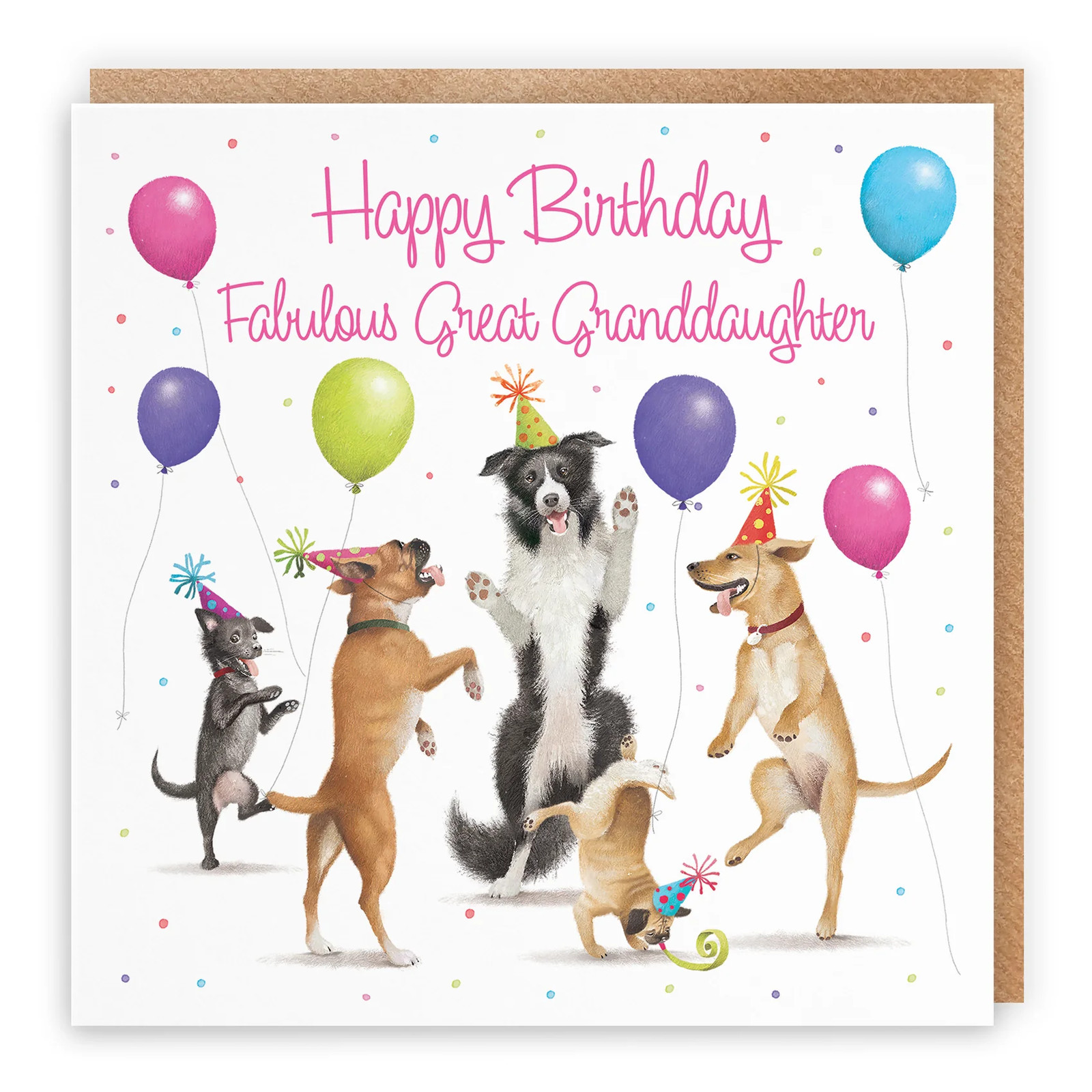 Great Granddaughter Birthday Card Dancing Dogs Milo's Gallery