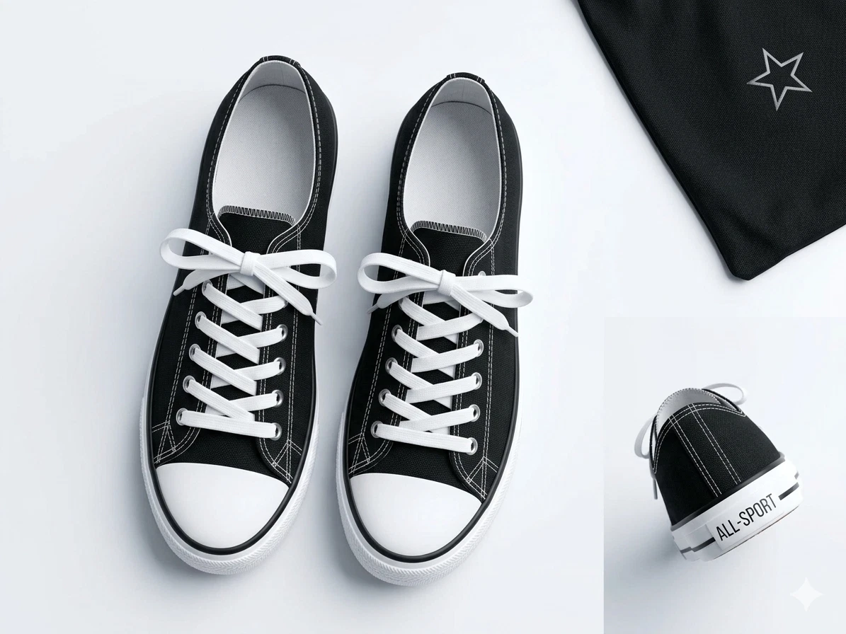 Mens Black Canvas Shoes Low Top Fashion Casual Sneakers Lace Up Canvas Shoes