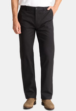 George Mens Pants Black Soot Size 40 x 32 Wrinkle Resistant Flat Front Khaki