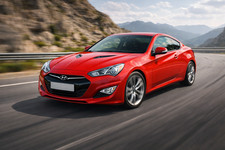 Hyundai Genesis Coupe Sports Car Poster Mountain Road Panning Shot