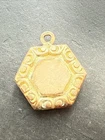 Antique Gold Plated Medal Pendant Charm Art Deco New Cubic