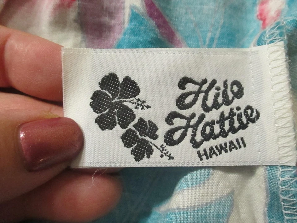 Falda envolvente Hilo Hattie para mujer talla única verde azulado púrpura hibisco pareo hecha en EE. UU. Foto 4 de 4