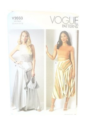 Vogue Patterns V2033 Misses Skirt D5 (4-6-8-10-12) Bias Draped Wrap
