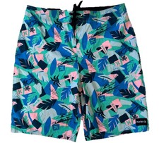 HURLEY Kids Boys Swimsuit Swim Trunks Size 14 Shorts Board Hawaiian Tropical