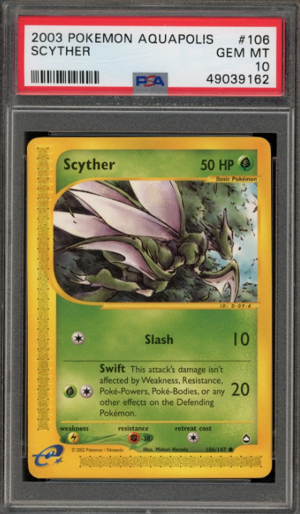 Pokemon 2003 Scyther Aquapolis #106 PSA 10 Gem Mint