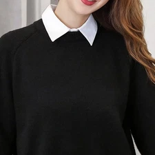 Polyester Cotton Detachable Collar Shirt Accessory for Office Fashion Style