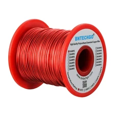 BNTECHGO 18 AWG Magnet Wire - 1.0 lb - 0.0393" Red