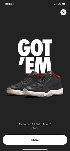 Air Jordan 11 Low IE Bred size 10 New 