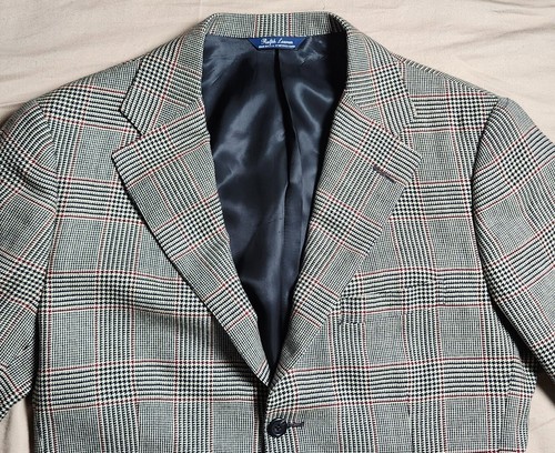 Ralph Lauren Wool Houndstooth Check Blazer Men's Regular Brown Coat Size 40 - Picture 2 of 24