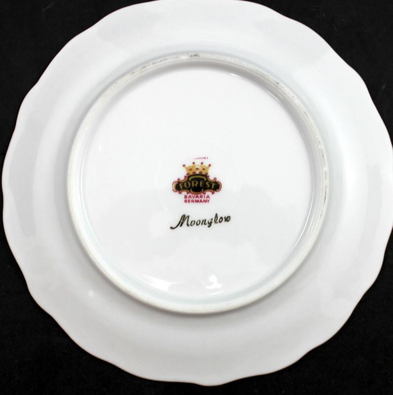 Forest Moonglow Lot of Salad and Bread Plates with Fruit and Soup Bowls