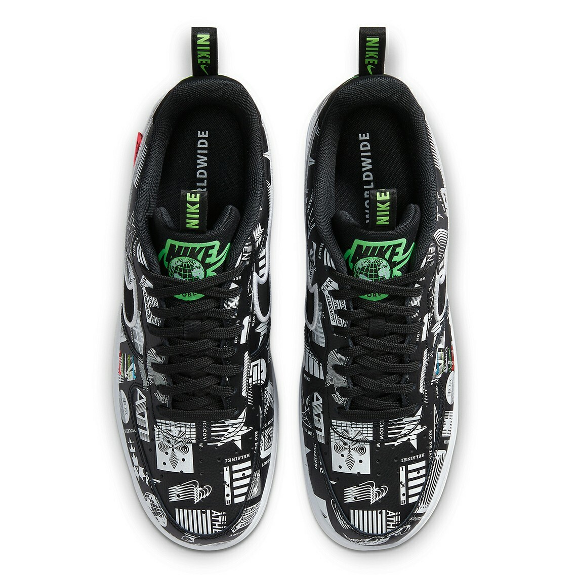Men's Size 12 Nike Air Force 1 '07 LX WW 'Worldwide' Black