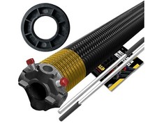 Garage Door Torsion Spring 250x1.75x39- Black for RIGHT SIDE with Bushing & Bars