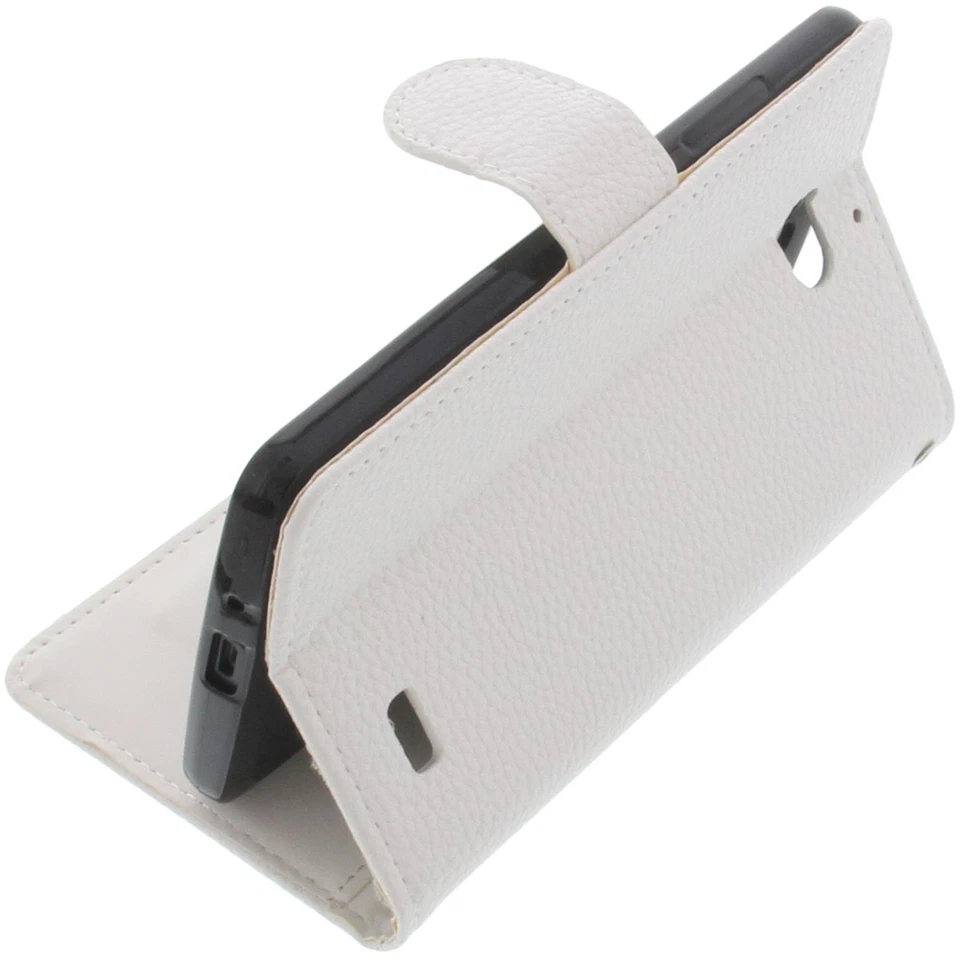 Tasche für TP-Link Neffos C5 Max Book-Style Schutz Hülle Handytasche Buch Weiß - Bild 4 von 4