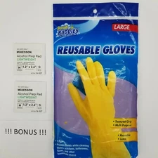 Large Cleaning Gloves,Disposable Dishwashing Rubber Latex Reusable Scrub Buddie