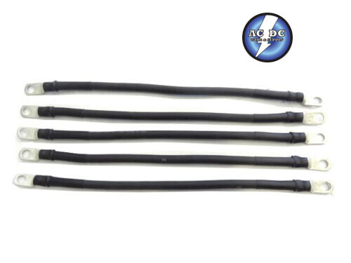 4 Awg HD Golf Cart Battery Cable 5 pc Black Club Car DS 1995 & Up Set U.S.A MADE