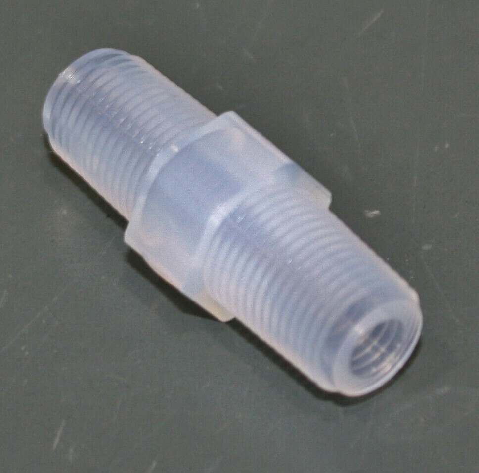 (5) Parker Hannifin Veriflo Nipple PN-2-P, 1/8" NPT, 125 PSI, PFA Pipe Fitting