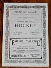 Rare 1926 Saskatoon Sheiks Edmonton Eskimos Program Newsy Lalonde G Hainsworth 