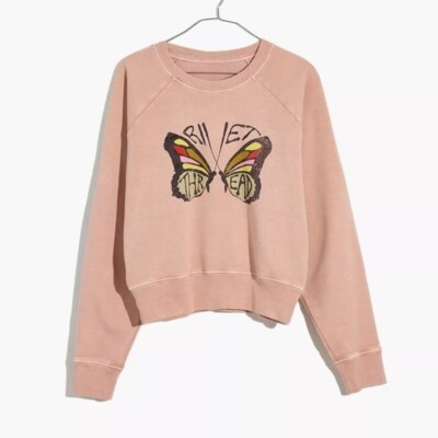 Madewell Rivet & Thread Butterfly Raglan Sweatshirt Small NWT
