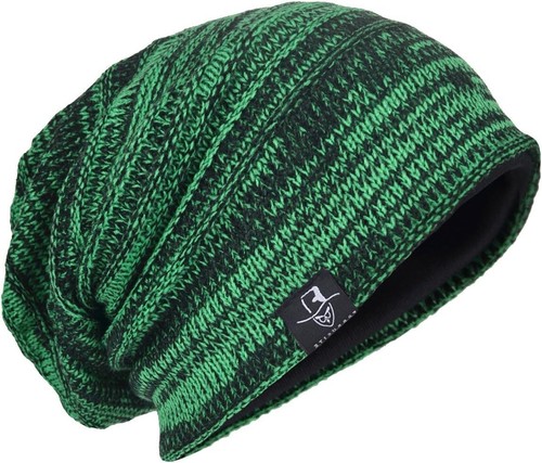 Men's Oversize Skull Slouch Beanie Large Skullcap Knit Hat - Picture 14 of 18