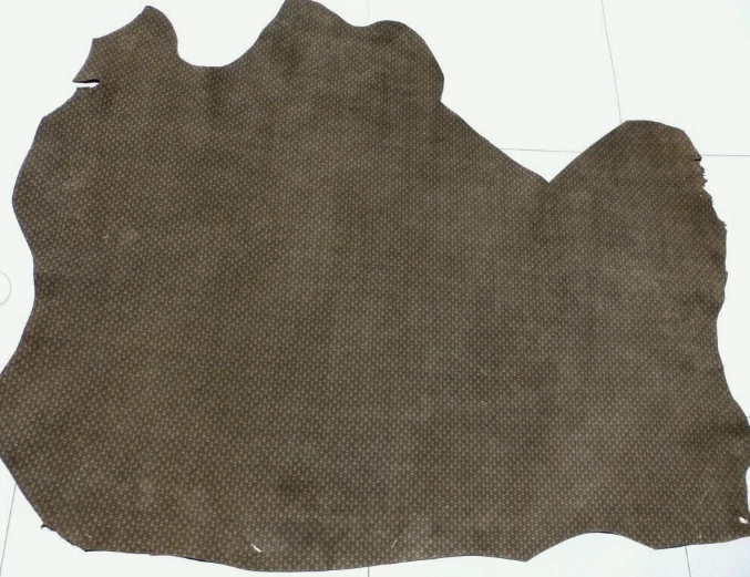 Goatskin leather Suede hide Dark Olive Green Basketweave Print -Incredibly soft! - Image 4 of 4