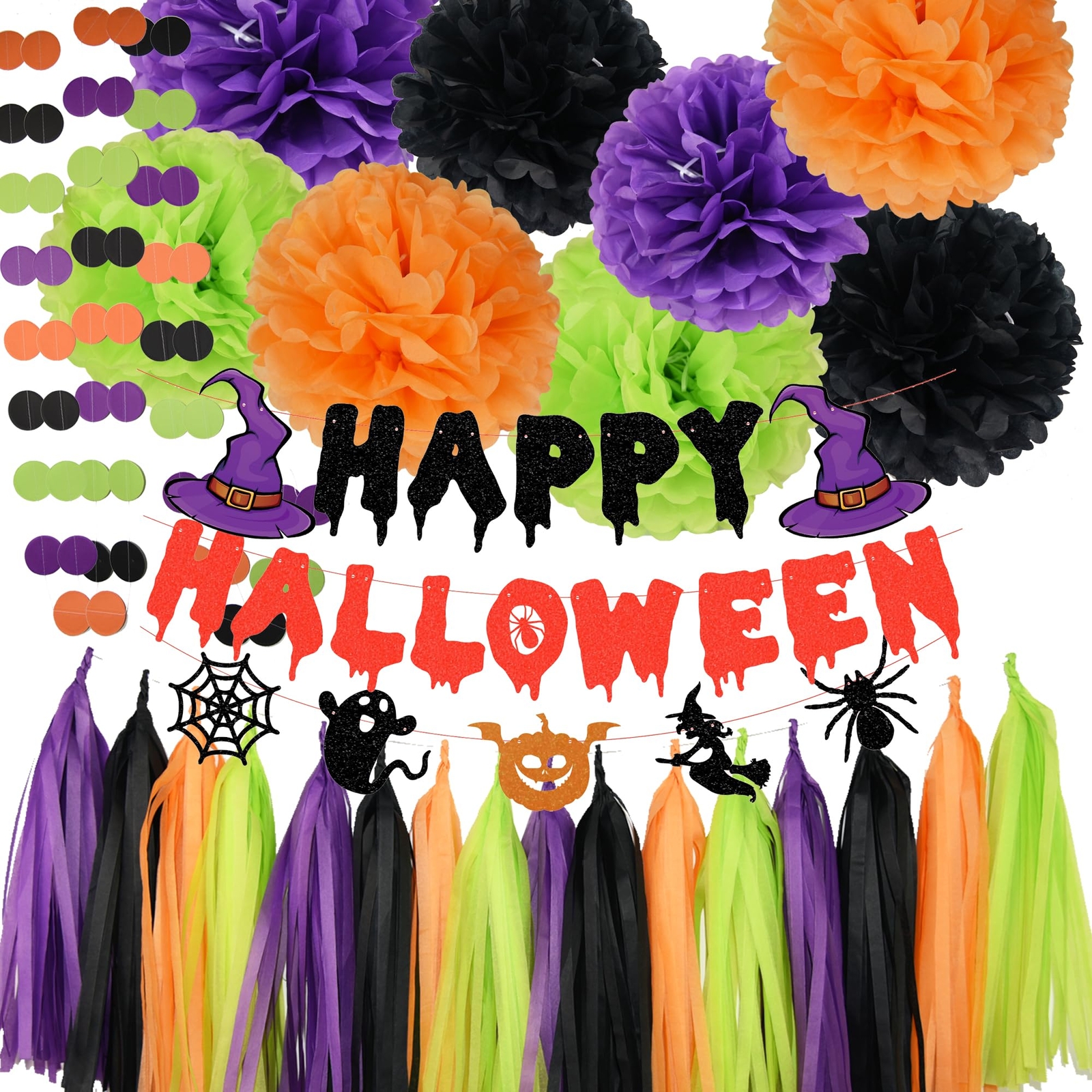 Halloween Trunk or Treat SUV Car Decorations Kit Happy Hal
