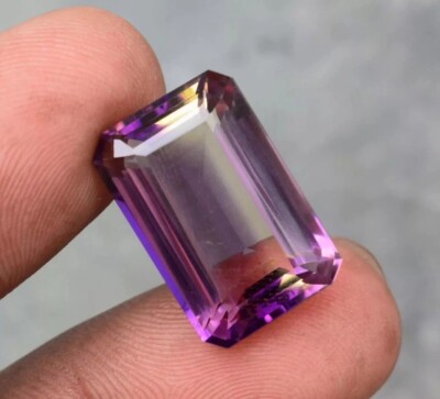 Stunning Ametrine Emerald Cut 14-16 Ct Natural Loose Gemstone EGL Certified