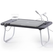 Foldable Lap Desk with USB Ports,Portable  Lightweight Laptop Desk for Bed