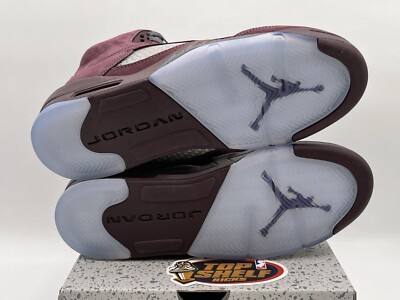 DS NEW AIR JORDAN V 5 BURGUNDY SIZE 7Y GS 2023 Authentic Rare