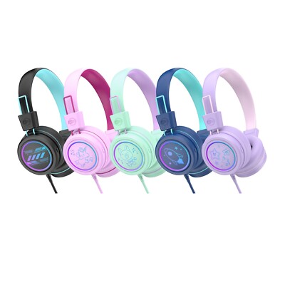 KidJamz KJ55 Safe Listening USB-C Headphones for Kids with LED Lights (Type C)