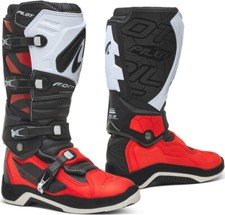 STIVALI BOOTS MOTO CROSS ENDURO SNODO FORMA PILOT BLACK RED WHITE ROSSO TG 45