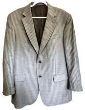LANDS' END Gray Pinstripe Sport Coat / Blazer - Size 44L Long - 100 Wool