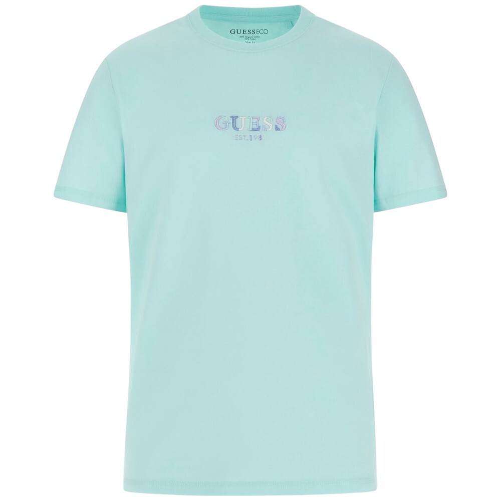 Guess Camiseta Hombre Camiseta Verde Agua Con Logo Bordado M4GI92 I3Z14