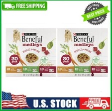 2 Pack Purina Beneful Medleys Wet Dog Food High Protein Real Soft Beef, Chicken