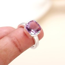 925 Sterling Silver Natural Amethyst Wife New Statement Crown Chakra Unique Ring