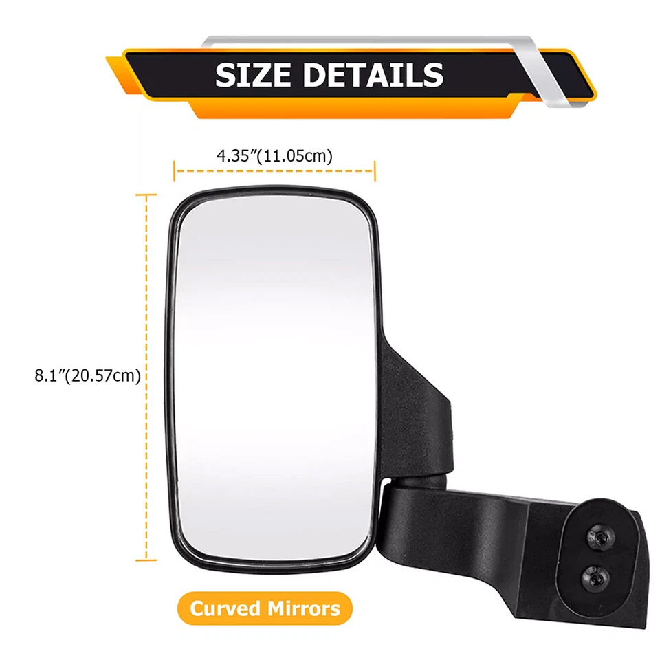 Door Mounted Side Mirrors 2889241 Fit For 2018-2025 Polaris Ranger XP 1000 Crew Foto 3 de 4