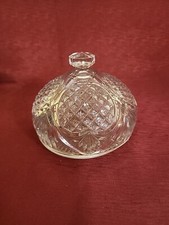 Plato de mantequilla redondo de cristal vintage de 5"