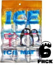 Icy Cools Cute Penguins Reusable Hinged Ice Mat - Pack of 6