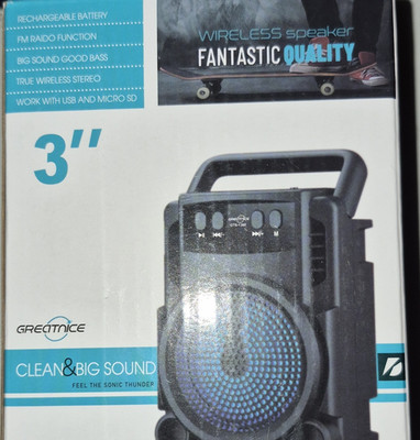 Greatnice GTS-1360 Portable Wireless Speaker FM Radio USB Micro SD Black Blue