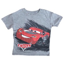 Disney Cars Toddler Boys Gray Lightning McQueen Racing Hero T-Shirt Tee Shirt 3T