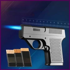 Lighter Cigarette Case Jet Flame Pistol Gun Gas Cigar Butane Turbo Windproof