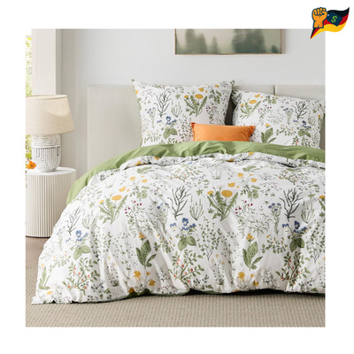 Bedsure Bettwäsche 155x220 Blumenmuster Reißvers
