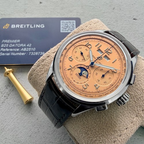 Breitling Premier Datora AB2510 - Box + Papers - Salmon Dial W...