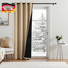 Doppellagiger Thermovorhang blickdicht kälteschutz windschutz 225x132 cm