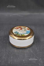Swan Motif Jewelry Box Made In Giappone Cloisonne 24kt Gold