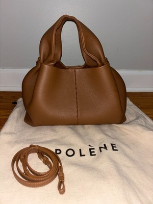 Polene Numero Neuf Textured Taupe Leather Crossbody Bag - Brand New