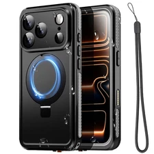 Magnetic Waterproof for iPhone 17 Pro Max Case Screen Protector Built-In Stand 